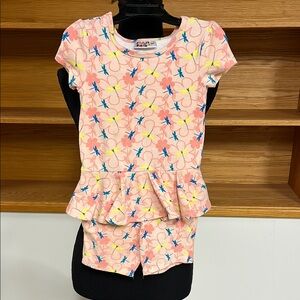 Dot dot smile romper with Peplum Top firefly Print